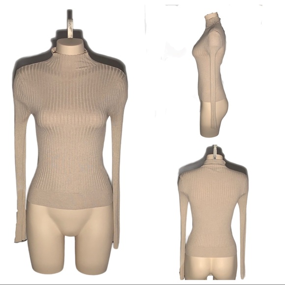 Dynamite cream long sleeve mock / turtleneck